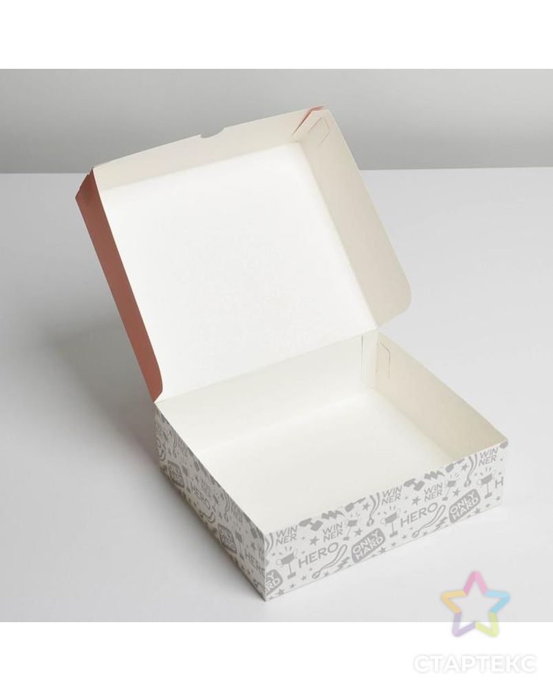 Коробка для кондитерских изделий  «С 23 февраля», 17 × 20 × 6 см арт. СМЛ-184730-1-СМЛ0007150227 2