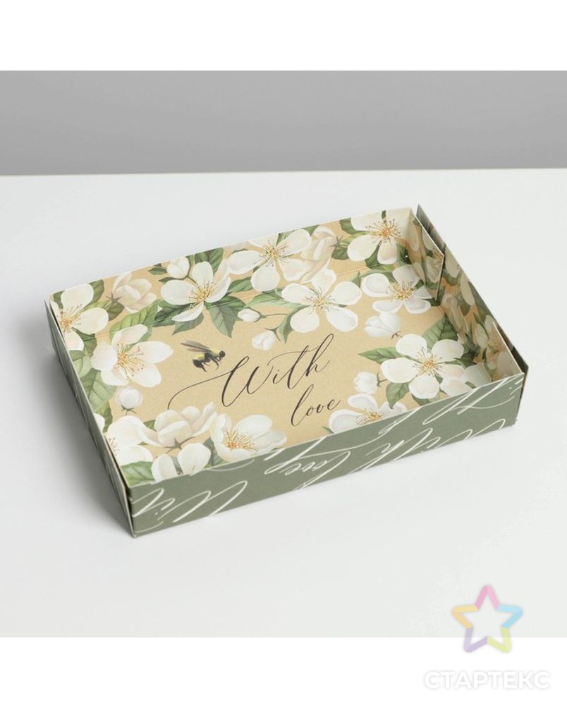 Коробка для кондитерских изделий With love , 17 × 12 × 3 см арт. СМЛ-189798-1-СМЛ0007150241 3