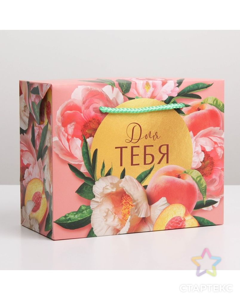 Пакет—коробка Flower, 23 × 18 × 11 см арт. СМЛ-213460-1-СМЛ0007150701 1