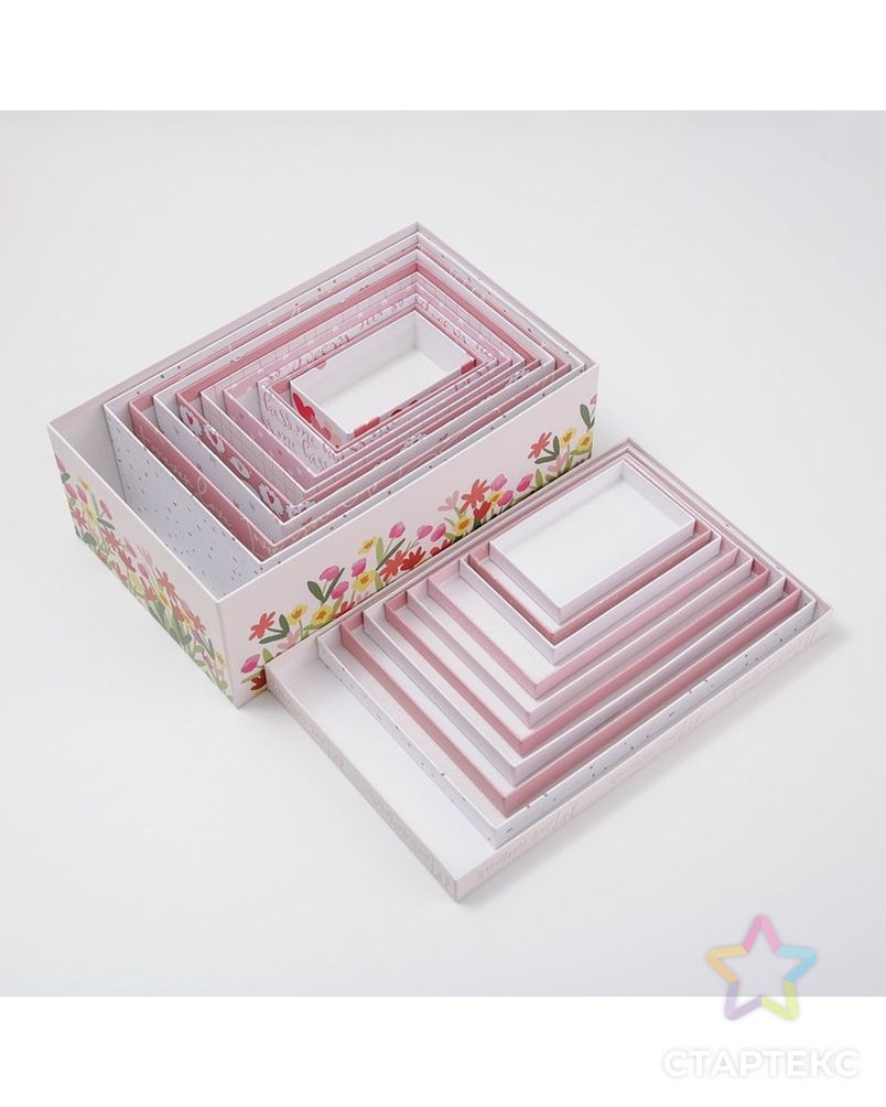 Набор подарочных коробок 10 в 1 «LOVE», 12 × 7 × 4 - 32.5 × 20 × 12.5 см арт. СМЛ-202073-1-СМЛ0007150826 6
