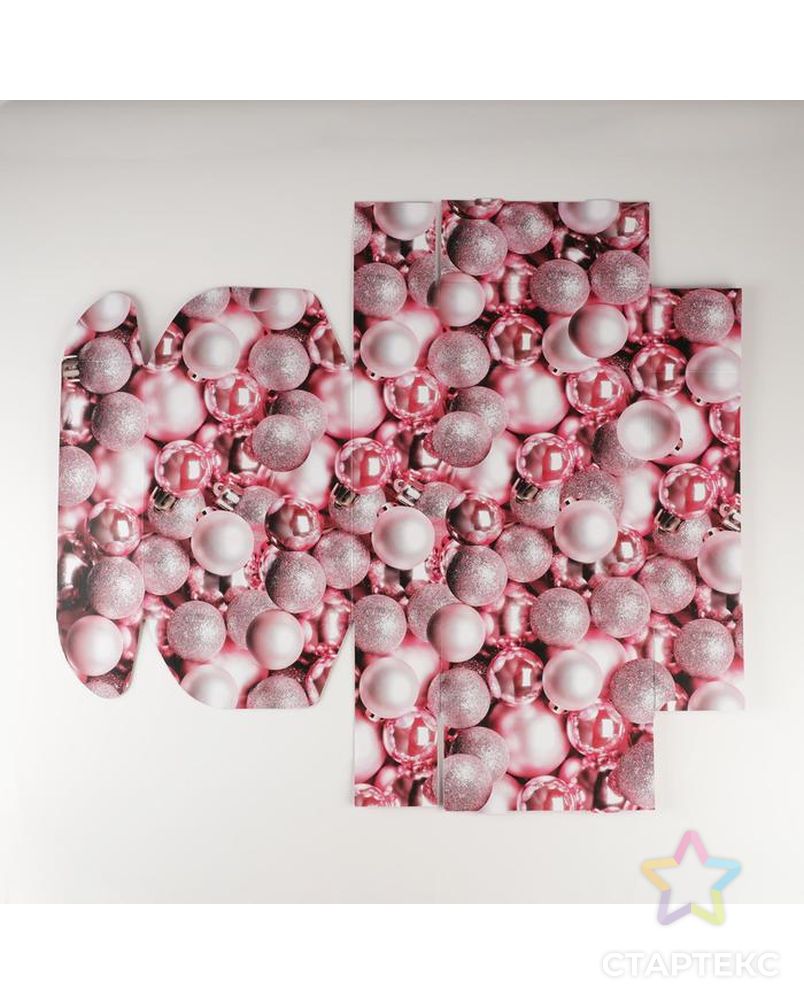 Коробка складная «Розовый новый год», 27 × 21 × 9 см арт. СМЛ-170337-1-СМЛ0007153042 6