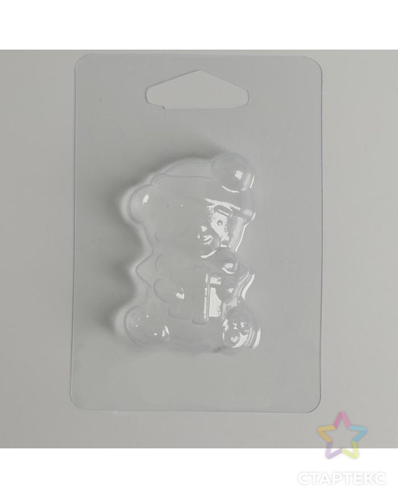 Пластиковая форма для мыла «Мишка с подарком» арт. СМЛ-184421-1-СМЛ0007153069 1