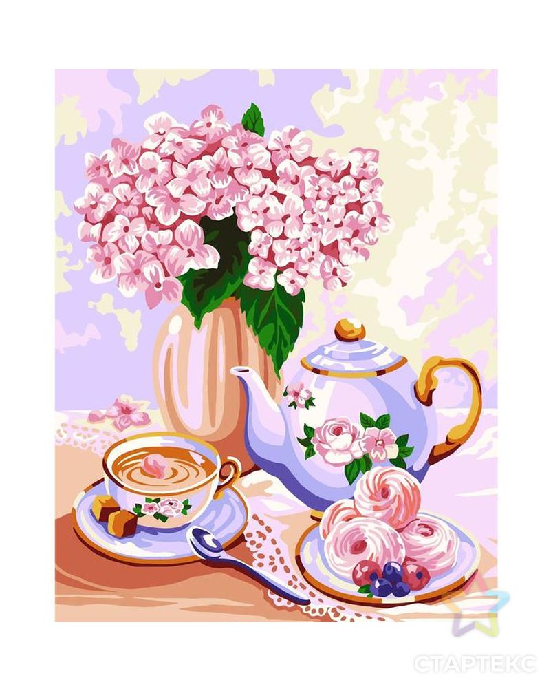 Картина по номерам на холсте с подрамником «Утреннее чаепитие» 40х50 см арт. СМЛ-210694-1-СМЛ0007153396 1