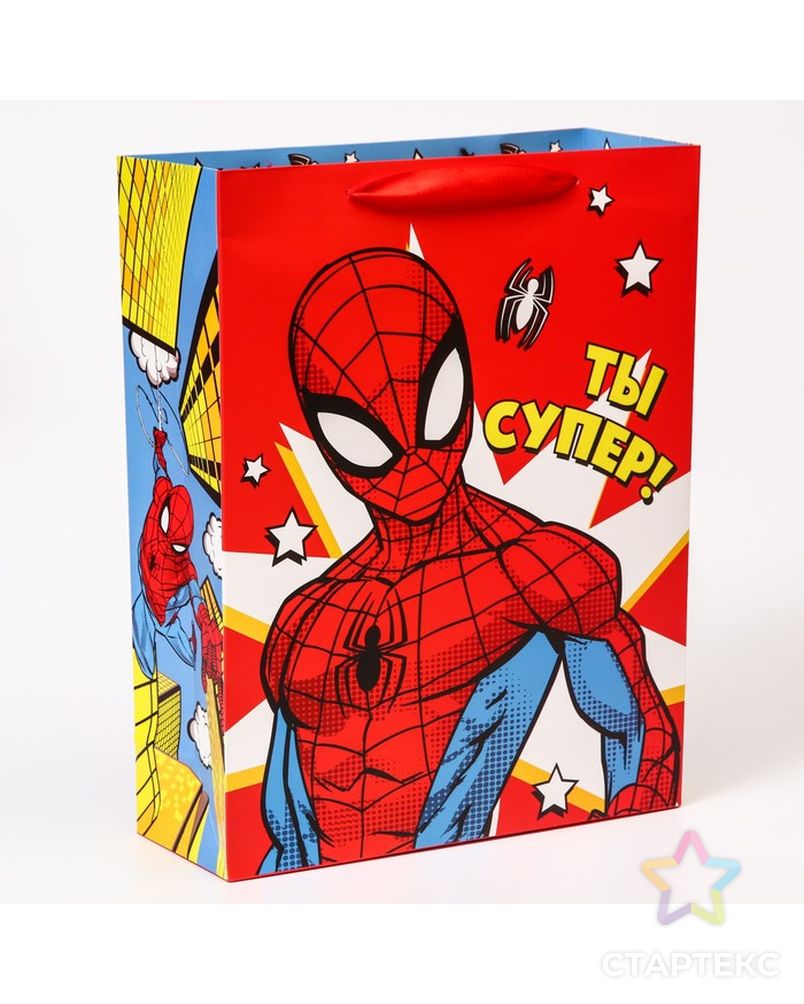 Пакет подарочный "Ты супер! Поздравляю!", Человек-паук, 31х40х11,5 см арт. СМЛ-200199-1-СМЛ0007153493 1