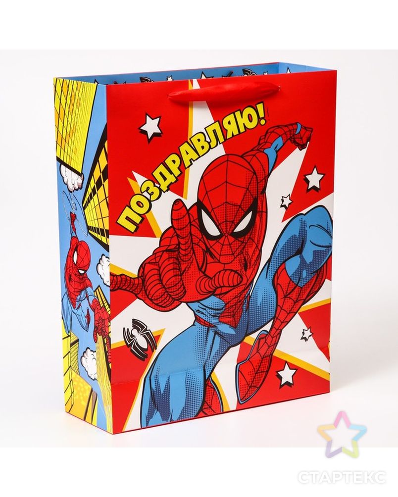 Пакет подарочный "Ты супер! Поздравляю!", Человек-паук, 31х40х11,5 см арт. СМЛ-200199-1-СМЛ0007153493 2