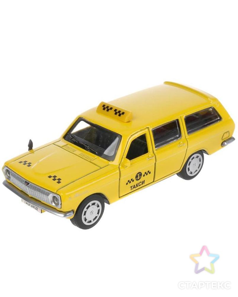 Машина металл. "ГАЗ-2402 "Волга" такси", 12 см, двери, багаж, цвет желтый 2402-12TAX-YE арт. СМЛ-161535-1-СМЛ0007154166 1