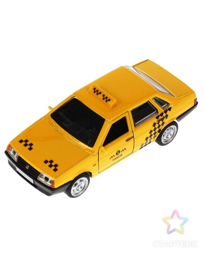 Машина металл. "ВАЗ-21099 "Спутник" такси", 12 см, двери, багаж, цвет желтый 21099-12TAX-YE арт. СМЛ-161545-1-СМЛ0007154176 2