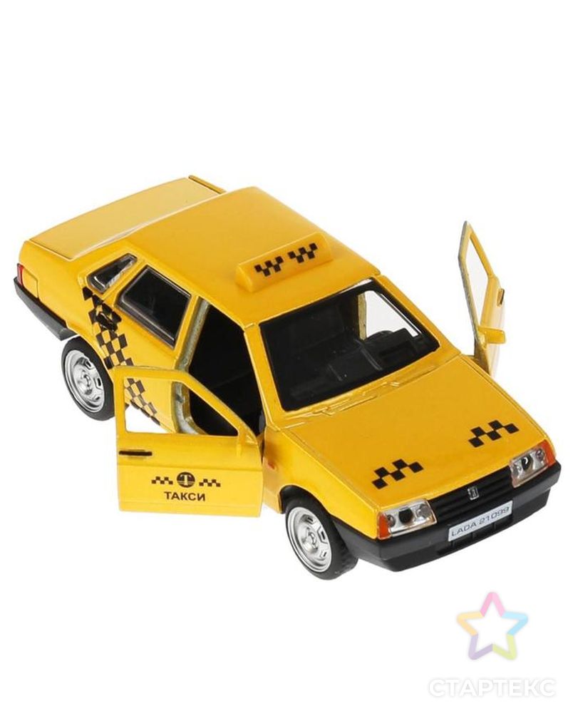 Машина металл. "ВАЗ-21099 "Спутник" такси", 12 см, двери, багаж, цвет желтый 21099-12TAX-YE арт. СМЛ-161545-1-СМЛ0007154176 3