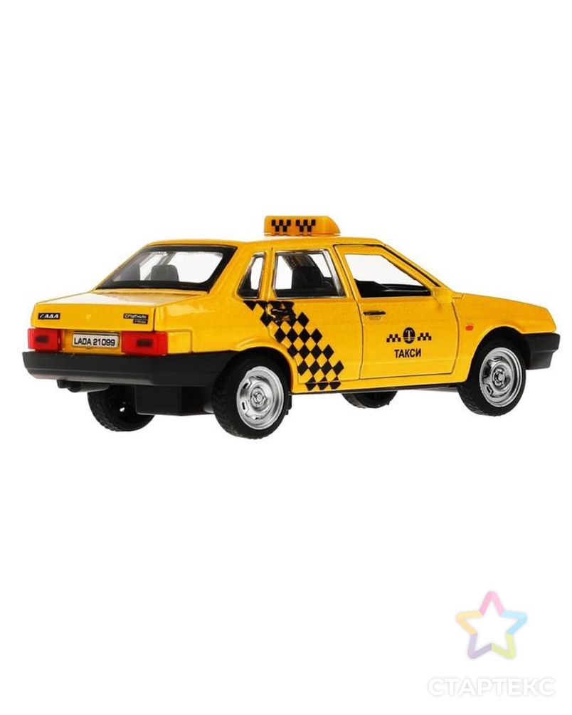 Машина металл. "ВАЗ-21099 "Спутник" такси", 12 см, двери, багаж, цвет желтый 21099-12TAX-YE арт. СМЛ-161545-1-СМЛ0007154176 6