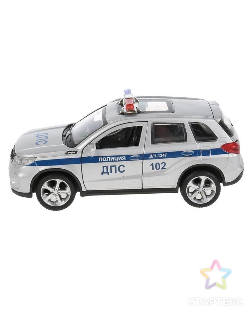 Машина металл. "Suzuki Vitara полиция", 12 см, двери, багаж, цвет  серебр VITARA-12POL-SR арт. СМЛ-161548-1-СМЛ0007154179 3