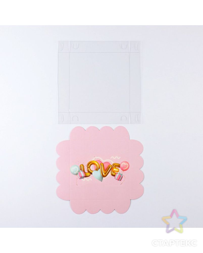 Коробка для кондитерских изделий с PVC крышкой «Воздушная любовь», 13 × 13 × 3 см арт. СМЛ-190851-1-СМЛ0007155175 6