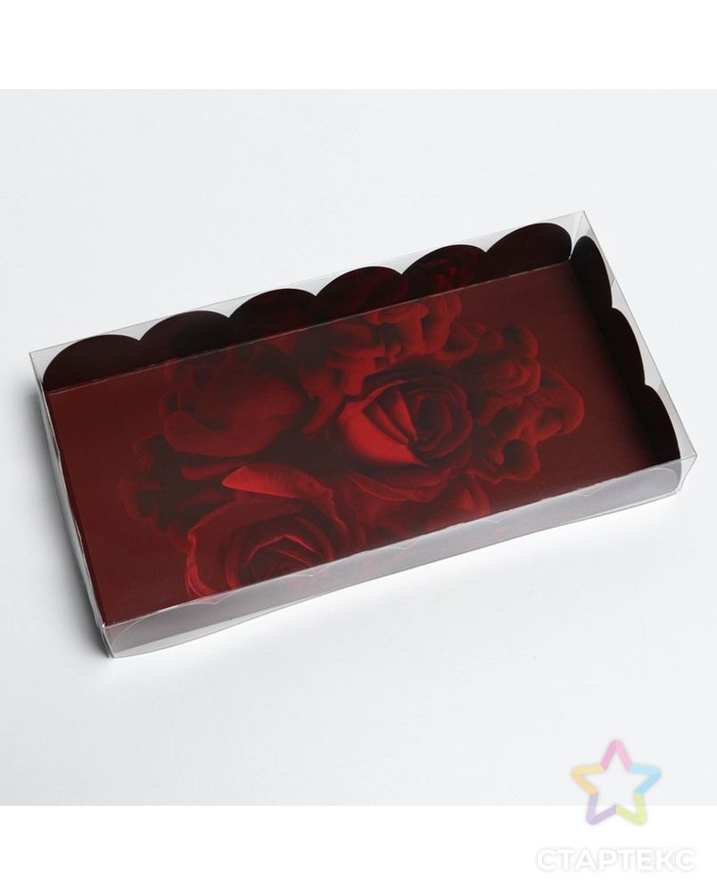 Коробка для кондитерских изделий с PVC крышкой «Розы», 10,5 × 21 × 3 см арт. СМЛ-195939-1-СМЛ0007155223 2