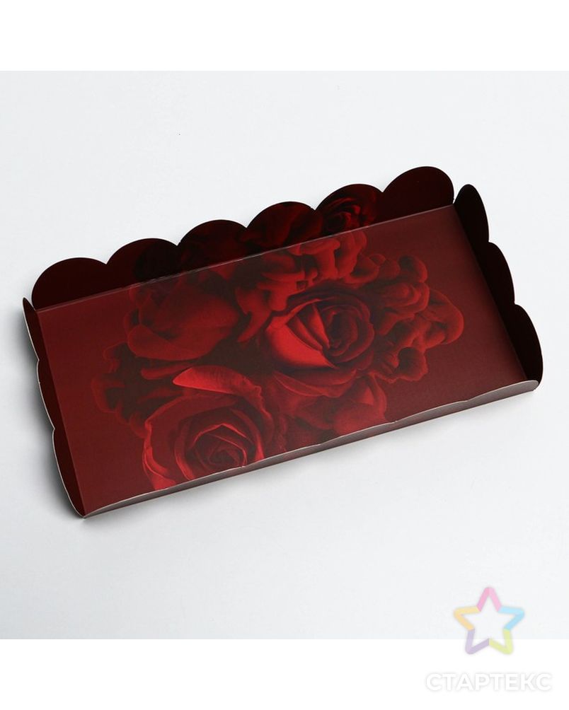 Коробка для кондитерских изделий с PVC крышкой «Розы», 10,5 × 21 × 3 см арт. СМЛ-195939-1-СМЛ0007155223 4