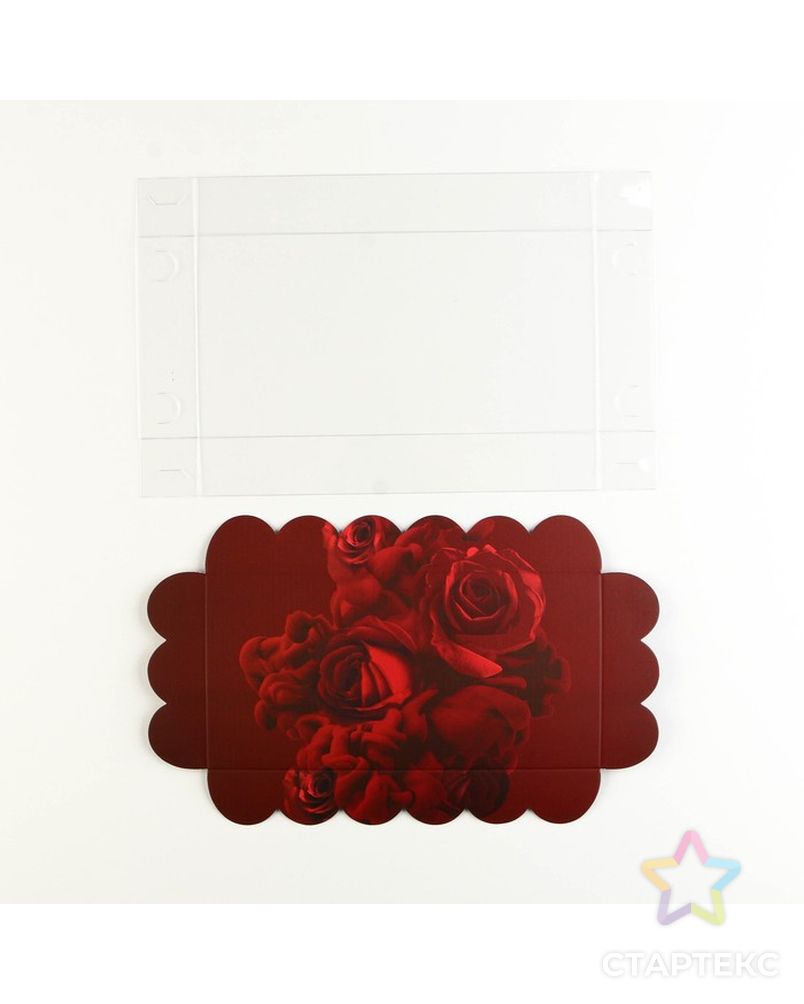 Коробка для кондитерских изделий с PVC крышкой «Розы», 10,5 × 21 × 3 см арт. СМЛ-195939-1-СМЛ0007155223 5