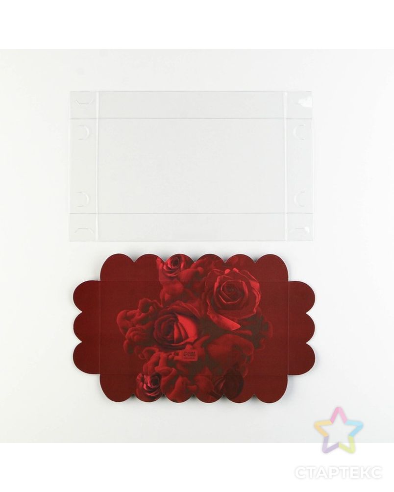 Коробка для кондитерских изделий с PVC крышкой «Розы», 10,5 × 21 × 3 см арт. СМЛ-195939-1-СМЛ0007155223 6