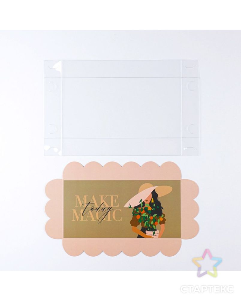 Коробка для кондитерских изделий с PVC крышкой «Make today magic», 21 × 21 × 3 см арт. СМЛ-190714-3-СМЛ0007155230 6