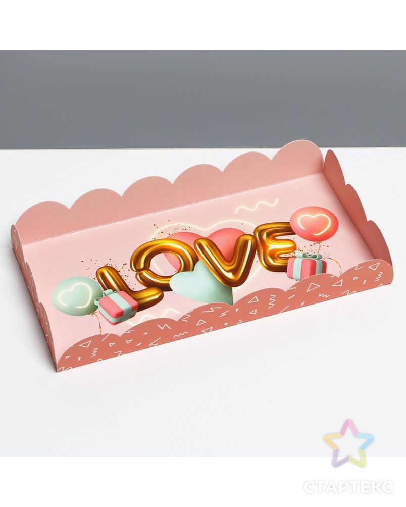 Коробка для кондитерских изделий с PVC крышкой «Воздушная любовь», 10,5 × 21 × 3 см арт. СМЛ-193996-1-СМЛ0007155231 3