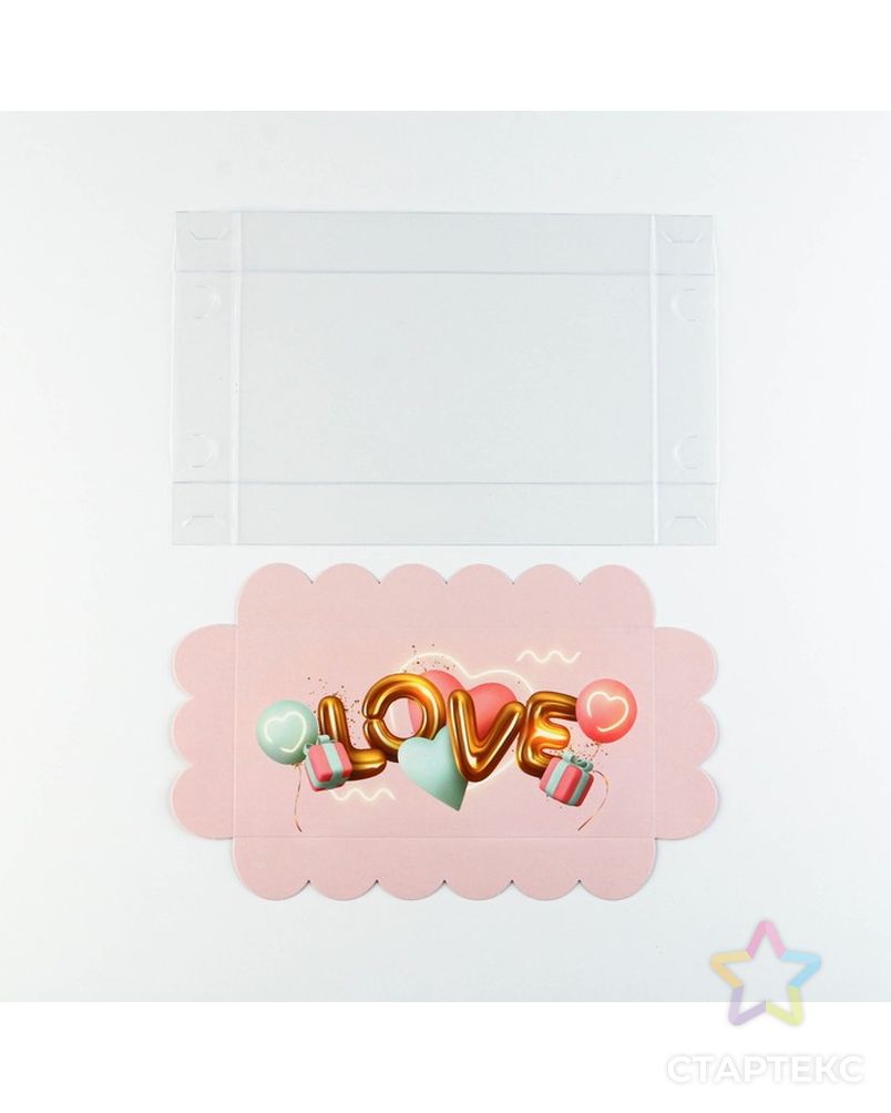 Коробка для кондитерских изделий с PVC крышкой «Воздушная любовь», 10,5 × 21 × 3 см арт. СМЛ-193996-1-СМЛ0007155231 5