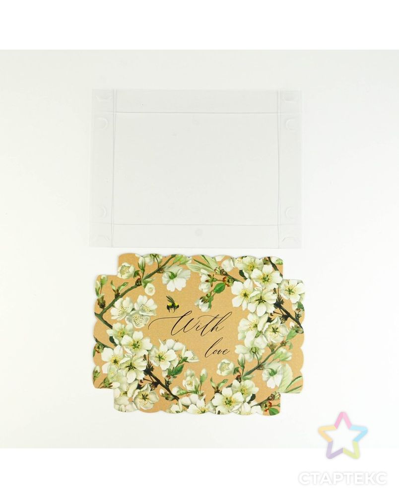 Коробка для кондитерских изделий с PVC крышкой «Пчелка», 22 × 15 × 3 см арт. СМЛ-194604-1-СМЛ0007155257 5
