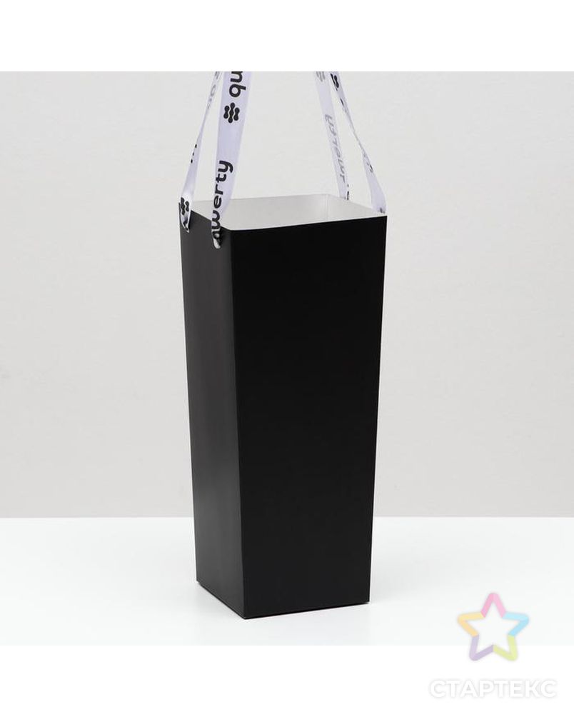 Пакет для цветов "Призма", с ручками, чёрный, 35 см арт. СМЛ-162302-1-СМЛ0007156789 3