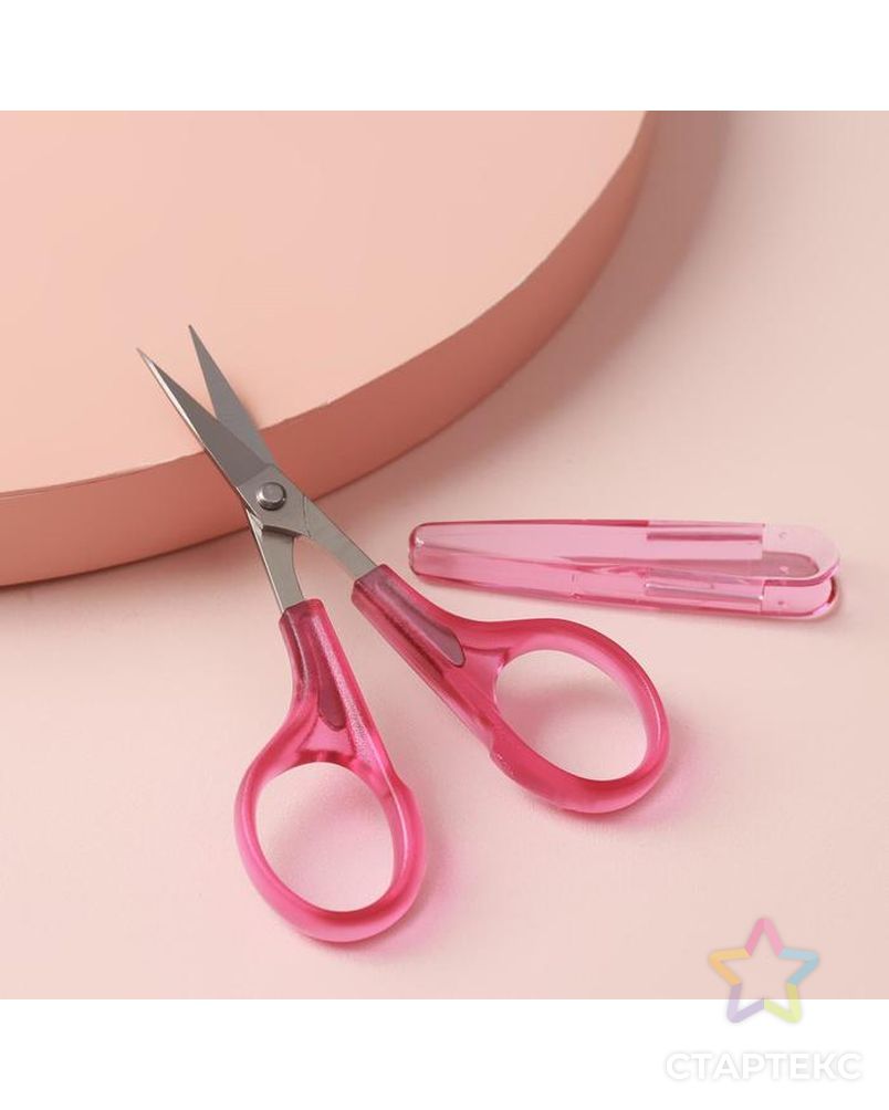 Ножницы для рукоделия, с защитным колпачком, 10 см, цвет розовый арт. СМЛ-209674-1-СМЛ0007159473 2