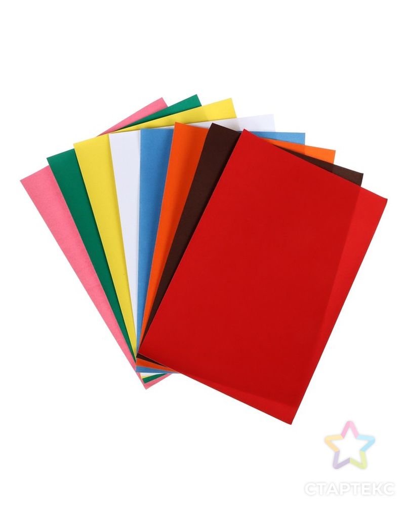 Набор бумаги бархатной формат А4, 8 листов, 8 цветов, плотность 110г/м2 арт. СМЛ-228496-1-СМЛ0007160555 2