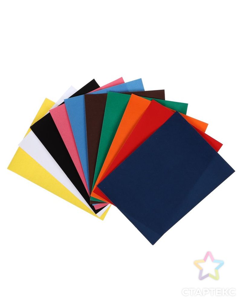 Набор бумаги бархатной формат А5, 10 листов, 10 цветов, плотность 110г/м2 арт. СМЛ-228497-1-СМЛ0007160556 2