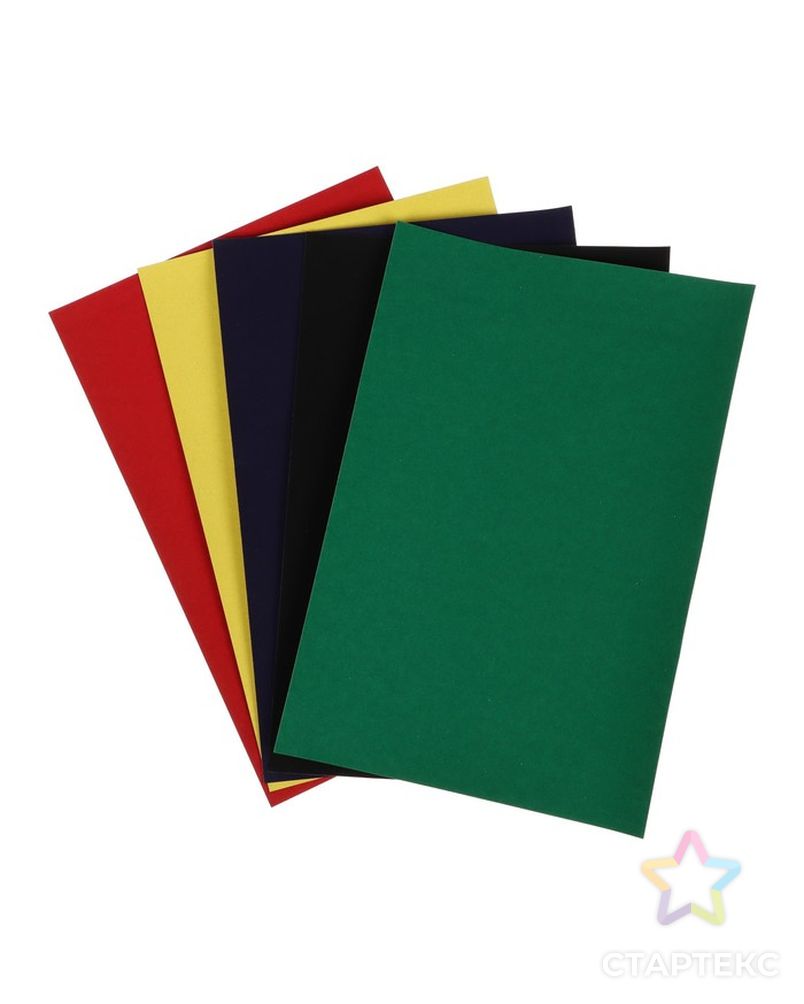 Набор картона бархатного формат А4, 5 листов, 5 цветов, плотность 180г/м2 арт. СМЛ-228509-1-СМЛ0007160572 2