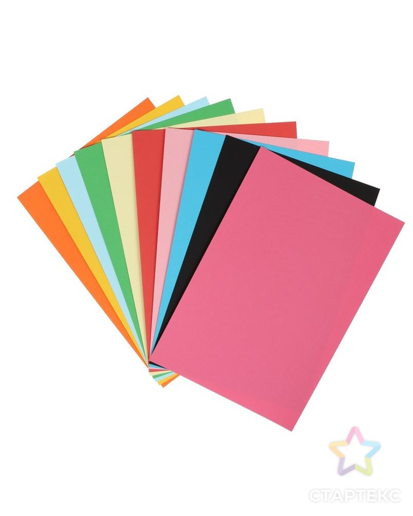 Набор картона цветного двустороннего тонированного в массе формат А4, 10 листов, 10 цветов, плотност арт. СМЛ-228514-1-СМЛ0007160578 2