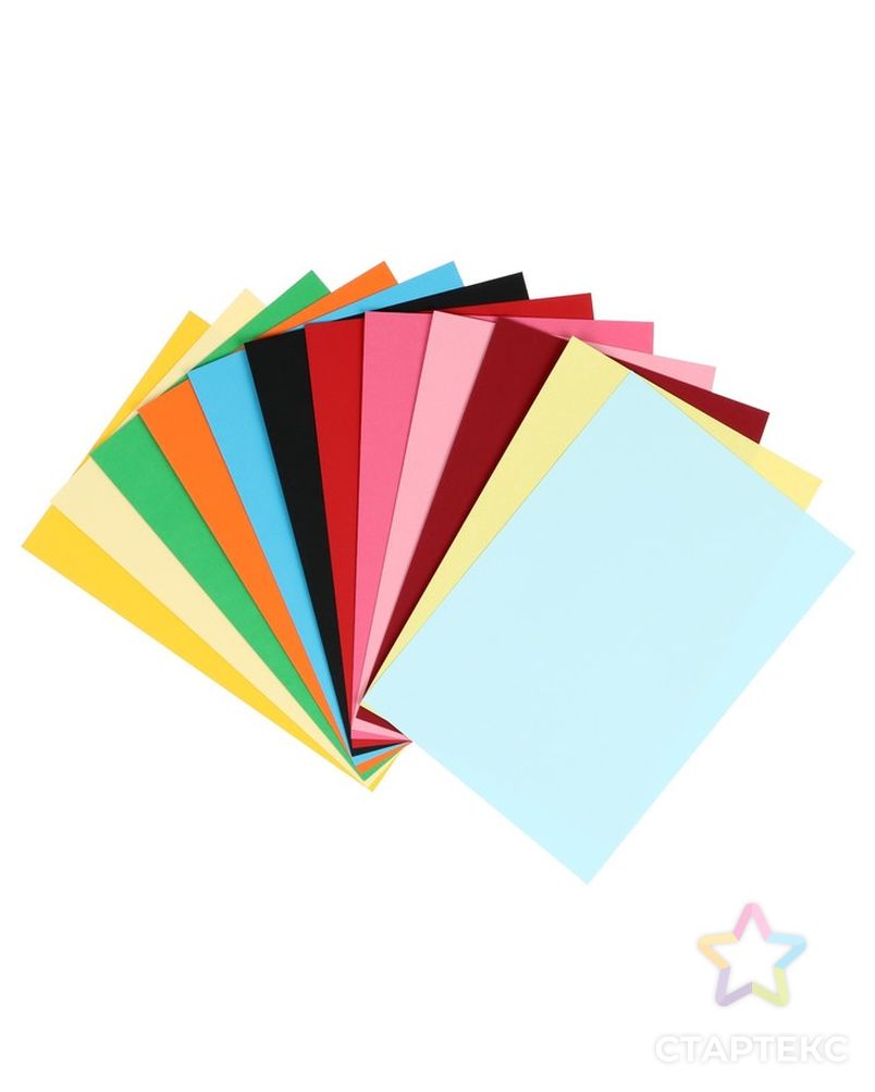Набор картона цветного двустороннего тонированного в массе формат А4, 24л, 12 цв, пл.220г/м2   71605 арт. СМЛ-228516-1-СМЛ0007160580 3