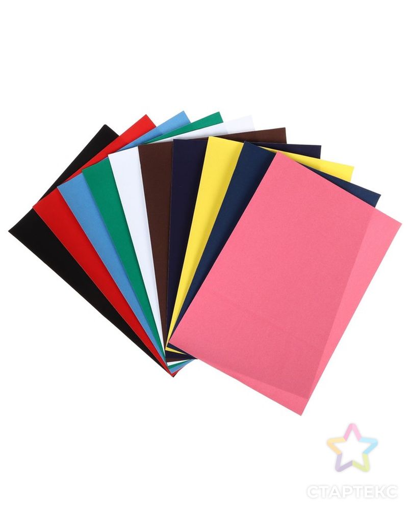Набор бумаги бархатной формат А4, 10 листов, 10 цветов, плотность 110г/м2 арт. СМЛ-228528-1-СМЛ0007160594 2