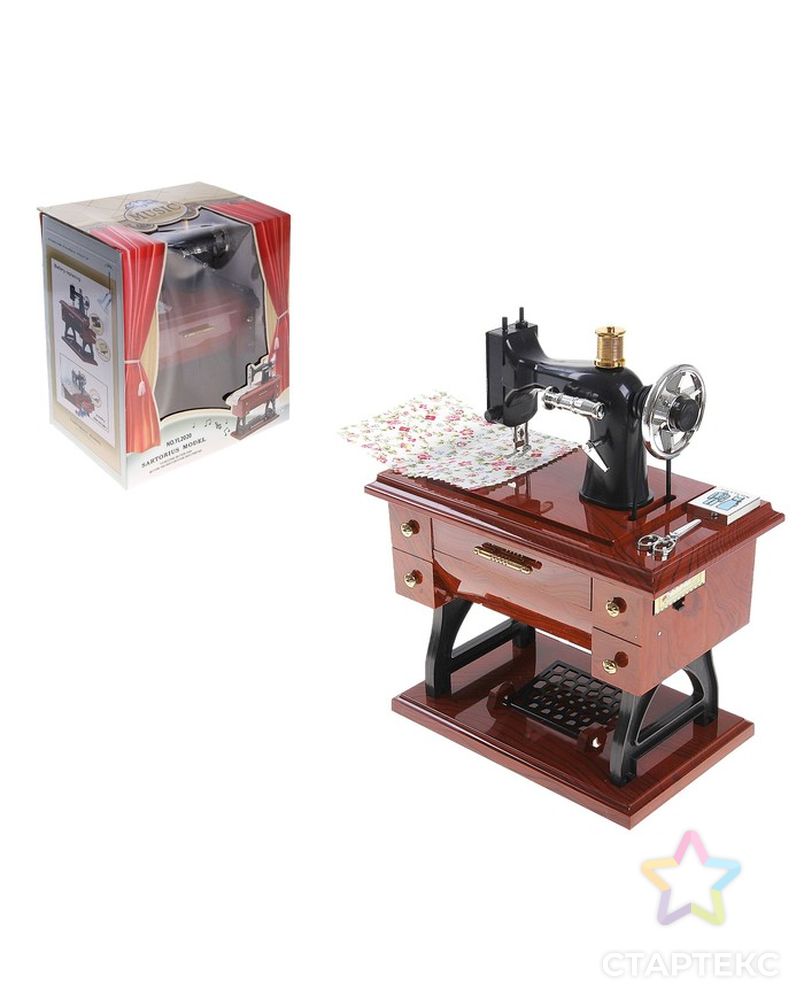 Машинка швейная шкатулка "Классика", световые, звуковые эффекты, работает от батареек арт. СМЛ-119224-1-СМЛ0000716375 1