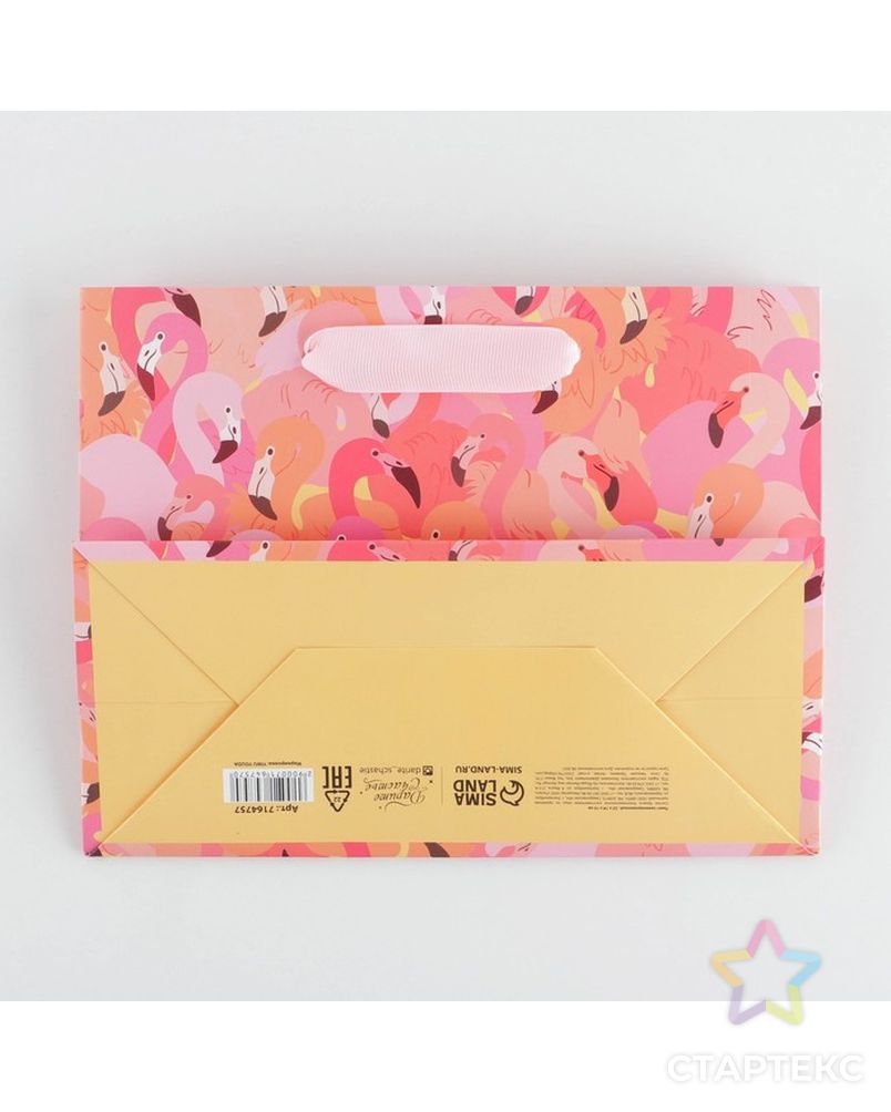 Пакет ламинированный вертикальный «Фламинго», MS 18 × 23 × 10 см арт. СМЛ-230435-1-СМЛ0007164757 4