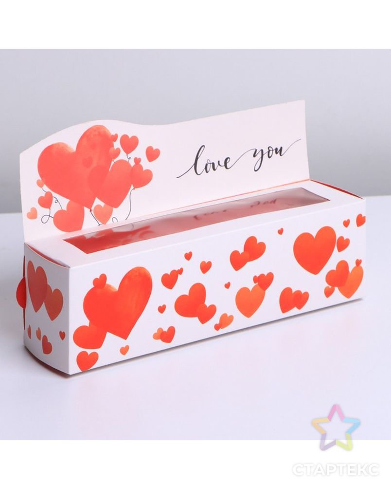 Коробочка для макарун « Love you», 18 х 5,5 х 5,5 см арт. СМЛ-200120-1-СМЛ0007166746 1