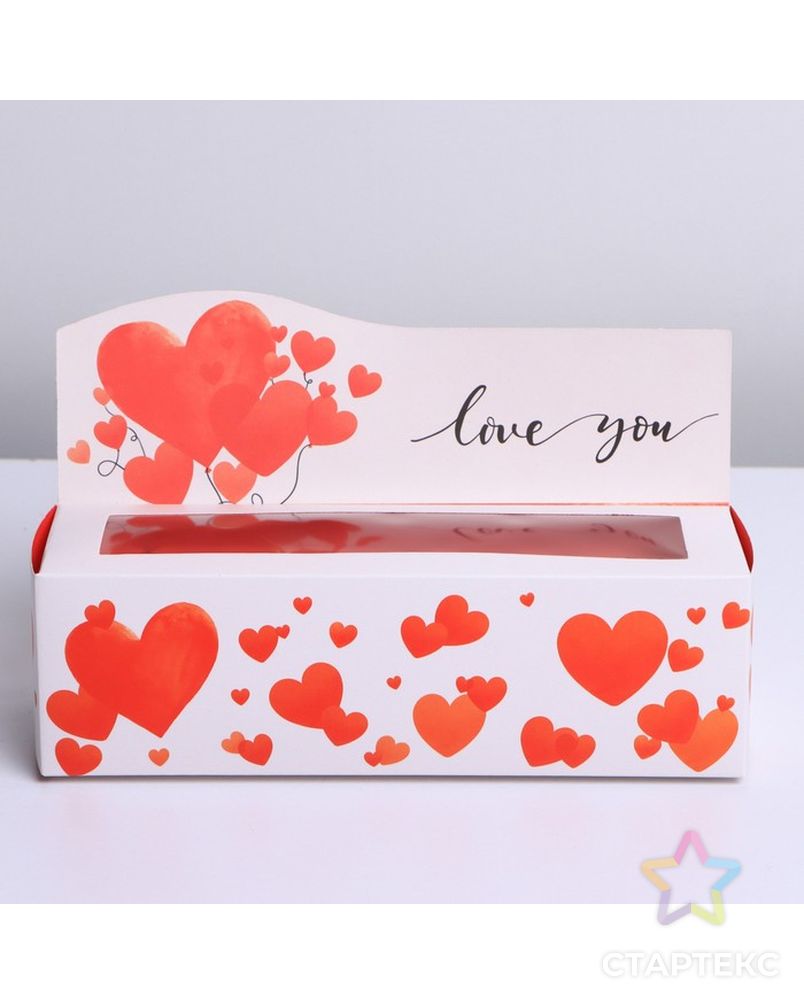 Коробочка для макарун « Love you», 18 х 5,5 х 5,5 см арт. СМЛ-200120-1-СМЛ0007166746 2