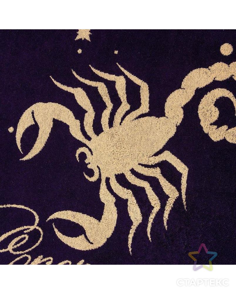 Полотенце махровое Этель "Скорпион" фиолетовый, 67х130 см, 100% хлопок, 420гр/м2 арт. СМЛ-187128-1-СМЛ0007166995 3