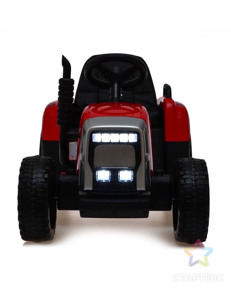 Электромобиль "Трактор", с прицепом, EVA колеса, кожаное сидение, цвет красный арт. СМЛ-225009-1-СМЛ0007167101 8