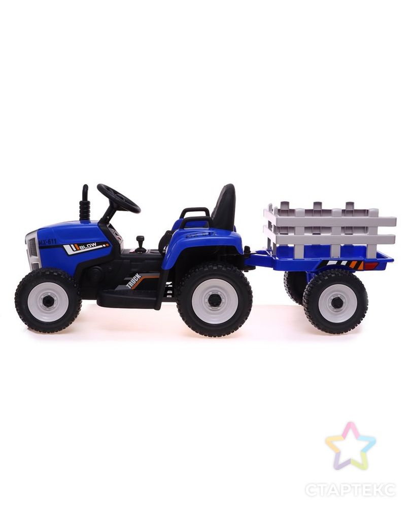 Электромобиль «Трактор», с прицепом, EVA колеса, кожаное сидение, цвет синий арт. СМЛ-225846-1-СМЛ0007167102 2