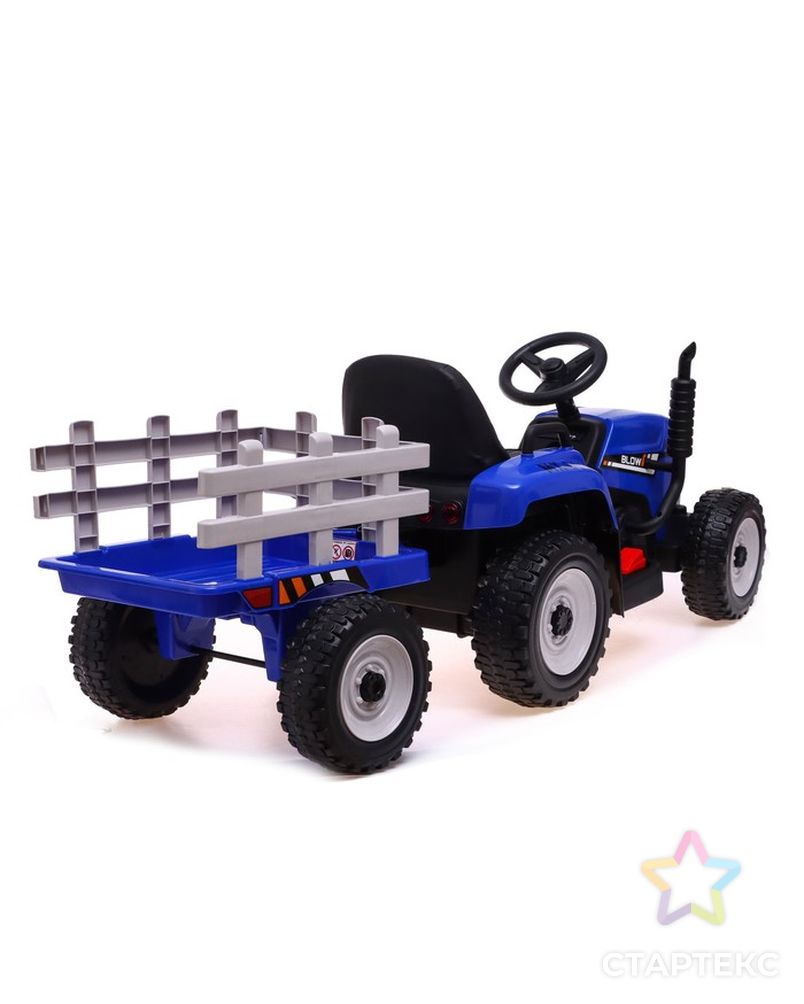 Электромобиль «Трактор», с прицепом, EVA колеса, кожаное сидение, цвет синий арт. СМЛ-225846-1-СМЛ0007167102 3