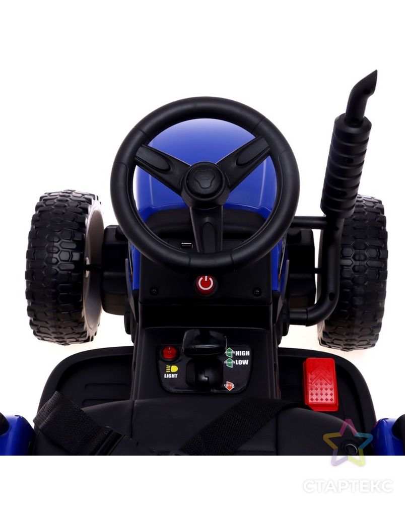 Электромобиль «Трактор», с прицепом, EVA колеса, кожаное сидение, цвет синий арт. СМЛ-225846-1-СМЛ0007167102 5