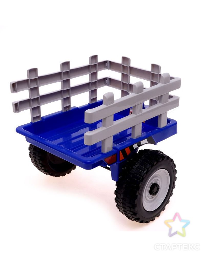 Электромобиль «Трактор», с прицепом, EVA колеса, кожаное сидение, цвет синий арт. СМЛ-225846-1-СМЛ0007167102 9