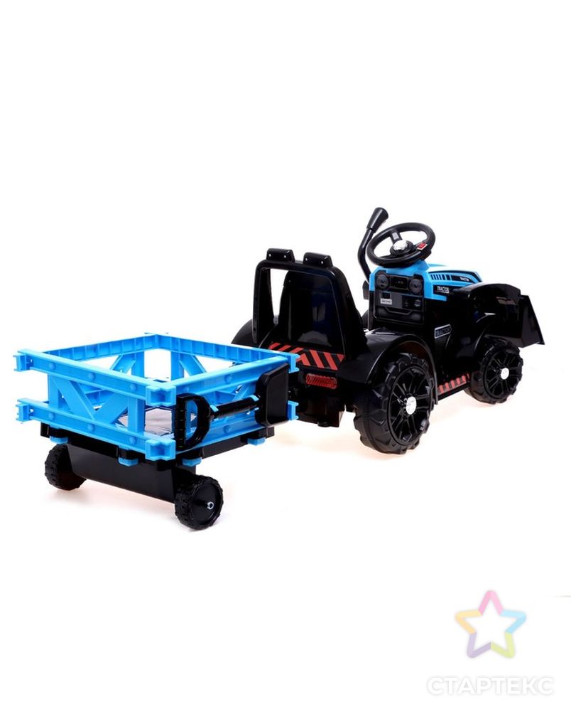 Электромобиль "Трактор", с прицепом, цвет синий арт. СМЛ-225010-1-СМЛ0007167104 3