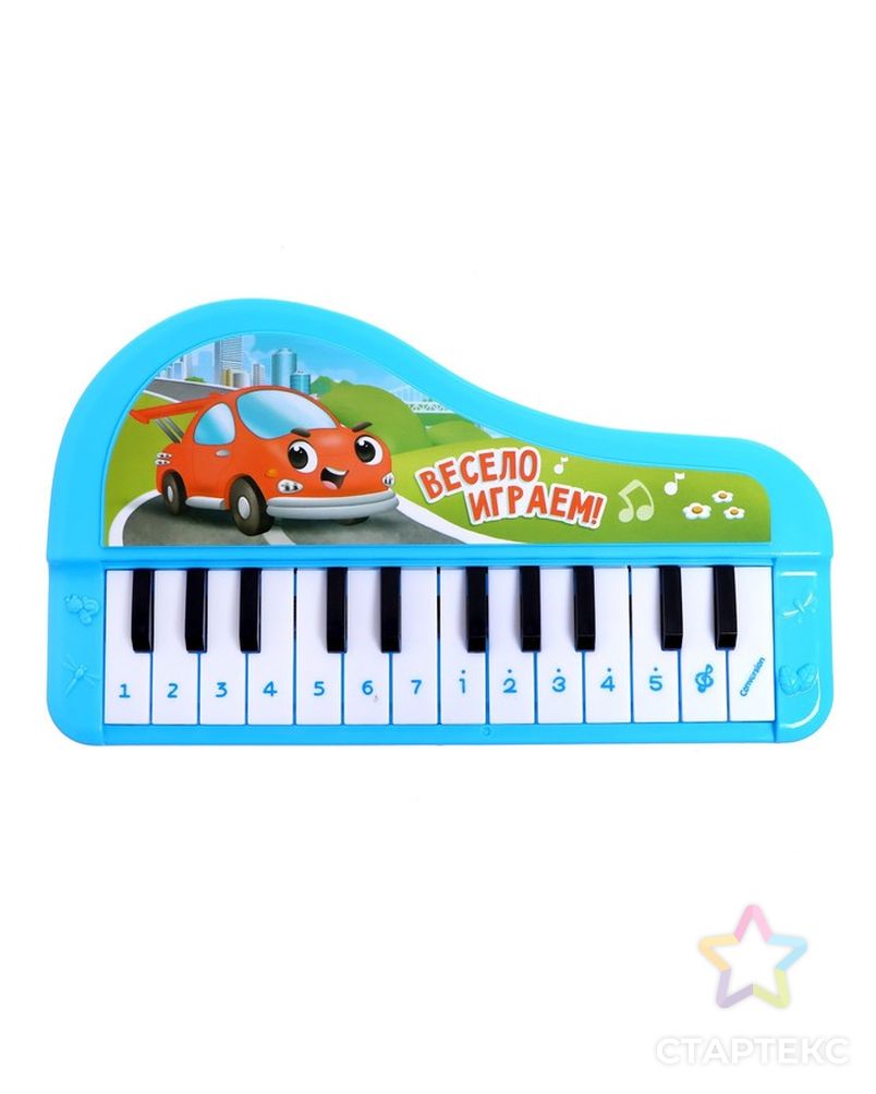 Музыкальное пианино «Весёлые машинки», звук, цвет синий арт. СМЛ-220819-1-СМЛ0007167239 2