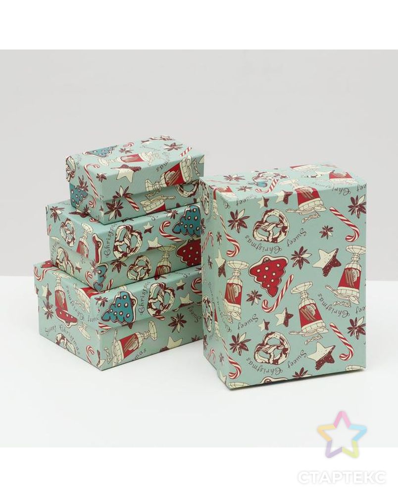 Набор коробок 4 в 1 "Sweet christmas", 15 х 11 х 7 - 9 х 5 х 4 см арт. СМЛ-162673-1-СМЛ0007181909 1