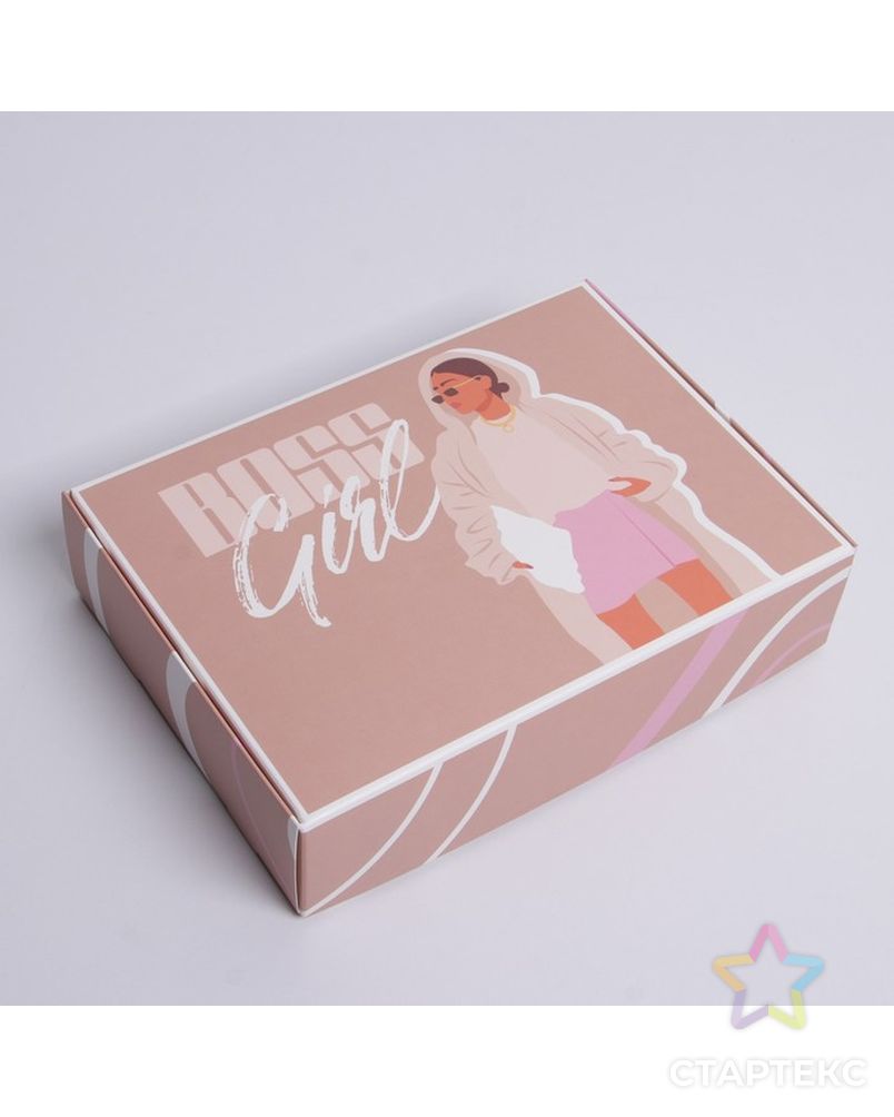 Коробка складная «Boss Girl», 21 × 15 × 5 см арт. СМЛ-200040-1-СМЛ0007182209 1
