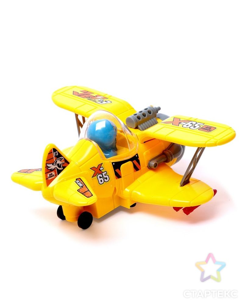 Самолет "Кукурузник", работает от батареек, световые и звуковые эффекты, цвет желтый арт. СМЛ-216667-1-СМЛ0007183801 3