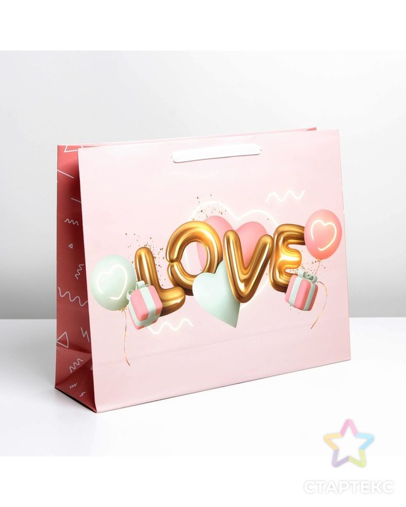 Пакет ламинированный «С любовью», L 40 × 31 × 11,5 см арт. СМЛ-200692-1-СМЛ0007183906 1