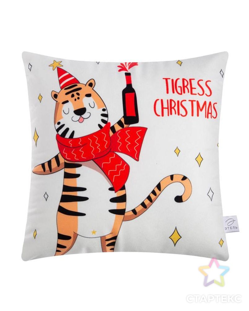 Подушка Этель "Tigress Christmas" 40х40 см, 100% п/э, велюр арт. СМЛ-167991-1-СМЛ0007184190 1