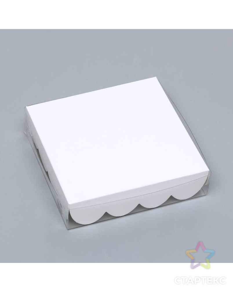 Коробочка для печенья, белая, 12 х 12 х 3 см арт. СМЛ-200790-1-СМЛ0007184422 3