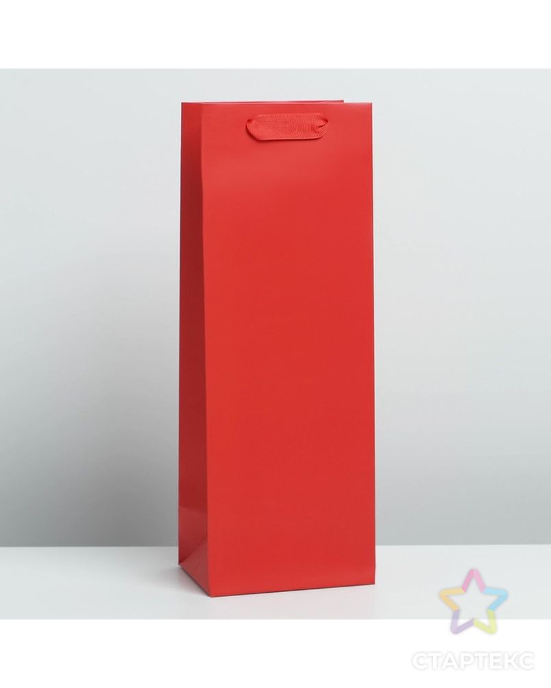 Пакет под бутылку «Красный», 13 x 36 x 10 см арт. СМЛ-222323-1-СМЛ0007184513 1